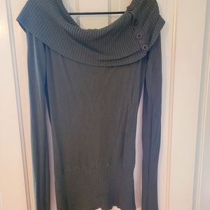 Off the Shoulder Sweater Large Greenish